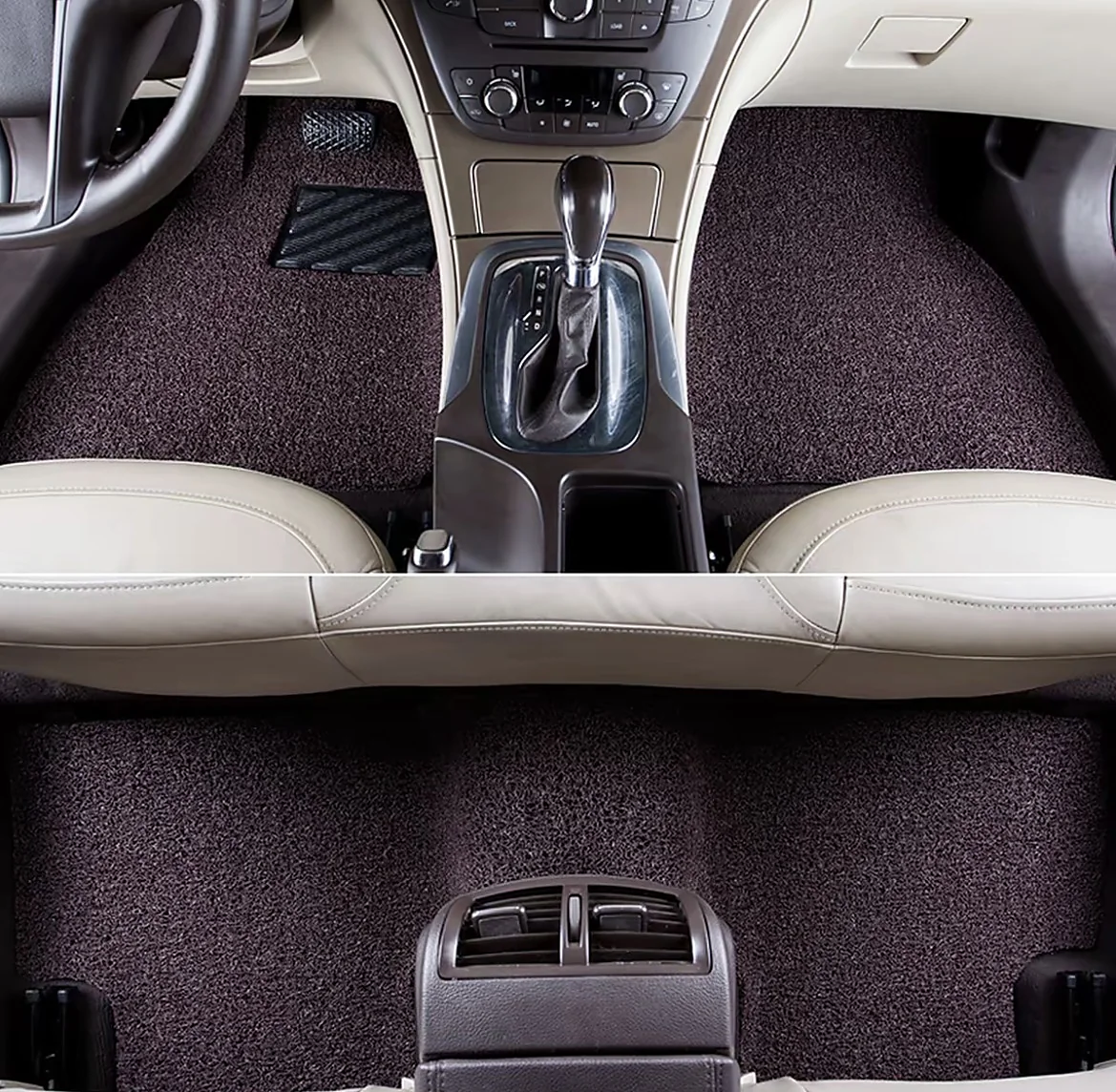 Brown PVC coil car mat